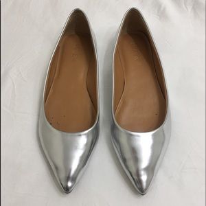 J.Crew silver Amelia Mirror Metallic Flats, size 7